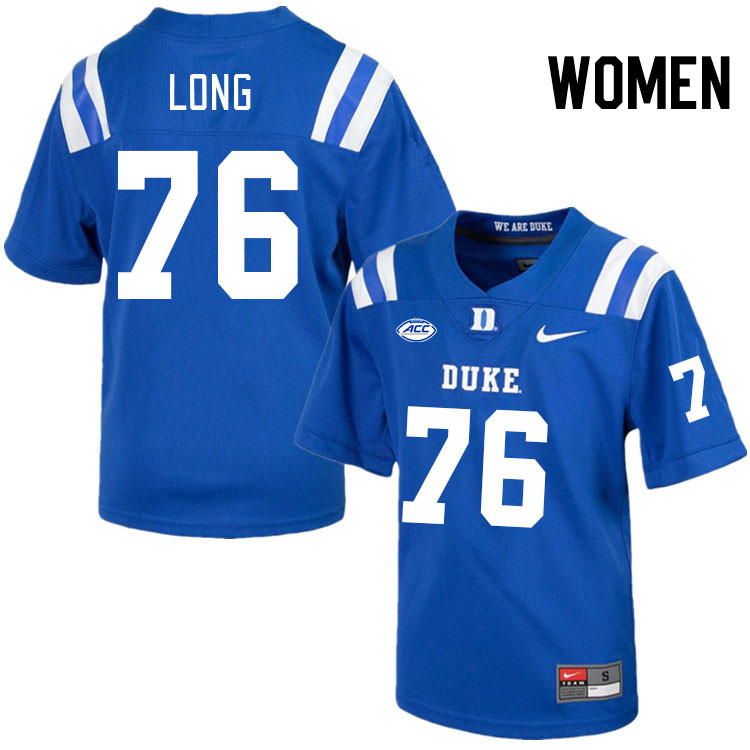 Women #76 Jake Long Duke Blue Devils College Football Jerseys Stitched Sale-Royal